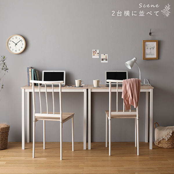 デスク チェア セット ナチュラル 幅80cm×奥行40cm コンセント付き 木製 コンパクト オフィス PC パソコン リビング 学習 机 (代引不可)