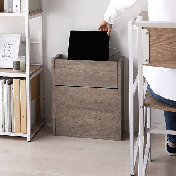 ケーブルボックス 〔 レギュラータイプ ストーン 〕 幅40cm 収納ボックス コード収納 収納家具 ケーブル収納ボックス ケーブル隠し 電源タップ収納 ケーブルタップ収納 配線収納ボックス コードケース ケーブル収納BOX ケーブル収納 組立品