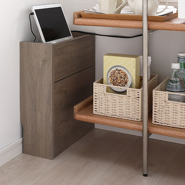 ケーブルボックス 〔 レギュラータイプ ストーン 〕 幅40cm 収納ボックス コード収納 収納家具 ケーブル収納ボックス ケーブル隠し 電源タップ収納 ケーブルタップ収納 配線収納ボックス コードケース ケーブル収納BOX ケーブル収納 組立品