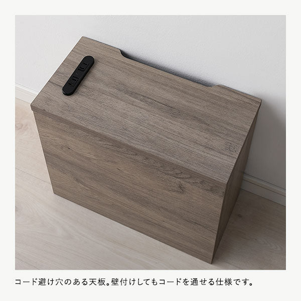 ケーブルボックス 〔 角置きタイプ ストーン 〕 幅40cm コンセント付き 収納ボックス コード収納 収納家具 ケーブル収納ボックス ケーブル隠し 電源タップ収納 ケーブルタップ収納 配線収納ボックス コードケース ケーブル収納BOX ケーブル収納 組立品