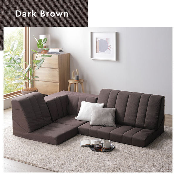 コーナー ソファセット 3点セット ライトグレー ハイバック 軽量 組み替え可 リクライニング ホットカーペット可 ファブリック生地 ローソファ フロアソファ ソファ3点セット コーナーソファセット ローソファセット フロアソファセット ソファーセット 組立品【代引不可】