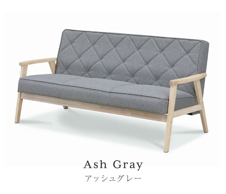 ソファ 3人掛け 幅162cm 肘掛け付き 脚付き リビングソファ 木肘 木脚 ローソファ フロアソファ リビング ダイニング ファブリック 天然木 三人掛け 3P 肘掛け(代引不可)