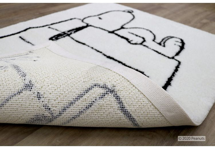 PEANUTS マット 70×100cm スヌーピー レストエリア スヌーピー SNOOPY ピーナッツ 防ダニ 滑り止め キャラクター 北欧 かわいい 可愛い おしゃれ(代引不可)