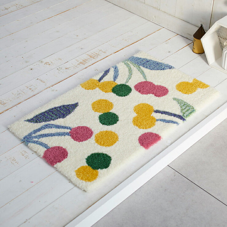 日本製 マット 玄関マット POPOLO ポポロマット DESIGN LIFE デザインライフ 45cm×70cm 防ダニ 滑り止め 北欧 おしゃれ 花柄(代引不可)