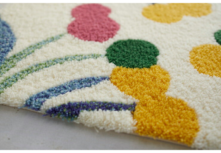 日本製 マット 玄関マット POPOLO ポポロマット DESIGN LIFE デザインライフ 45cm×70cm 防ダニ 滑り止め 北欧 おしゃれ 花柄(代引不可)