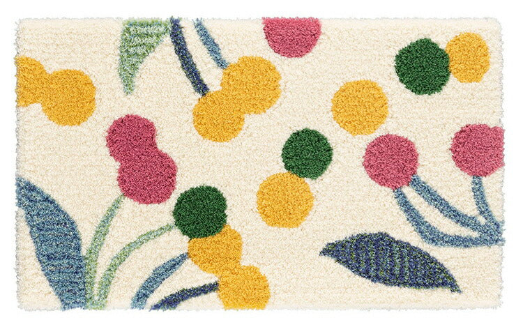 日本製 マット 玄関マット POPOLO ポポロマット DESIGN LIFE デザインライフ 45cm×70cm 防ダニ 滑り止め 北欧 おしゃれ 花柄(代引不可)