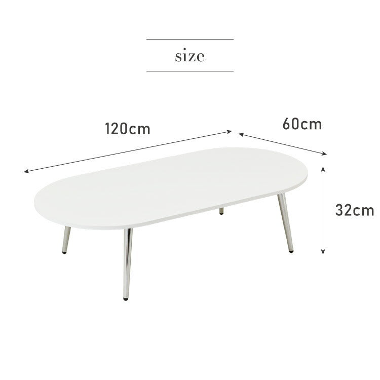 【roomnhome×リコメン堂】ローテーブル 120cm クローム脚 おしゃれ 韓国インテリア 高さ32cm 耐荷重約20kg センターテーブル【限定商品】かわいい シンプル インテリア モダン(代引不可)