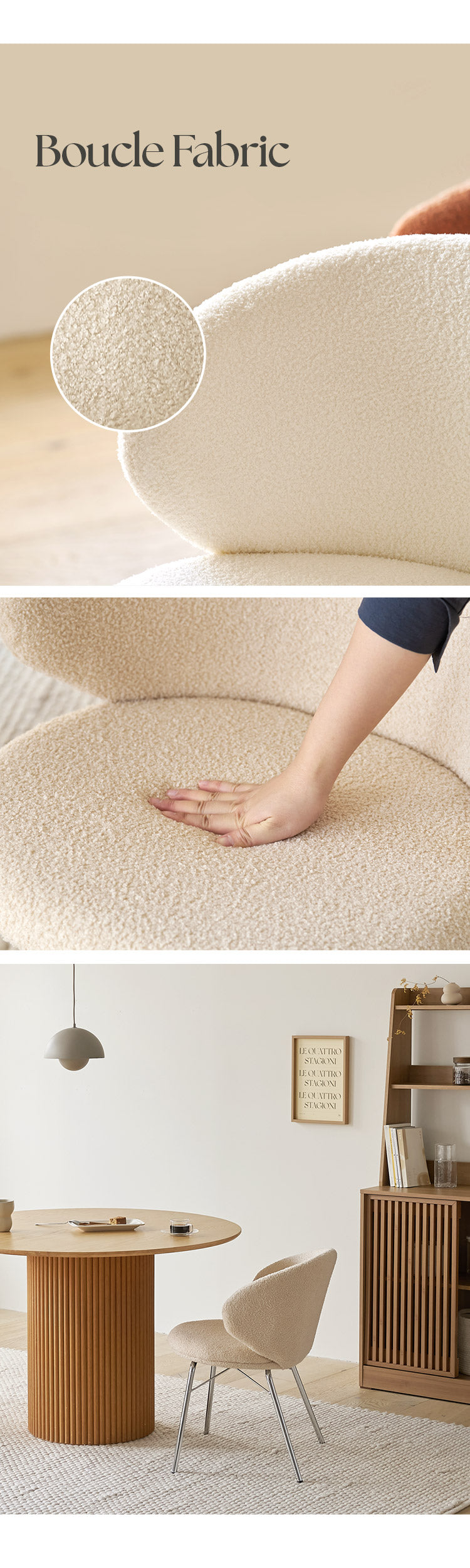 roomnhome リバティチェア ダイニングチェア ブークレ おしゃれ 肘付き 椅子 リコメン堂限定 ミッドセンチュリー 韓国インテリア 在宅ワーク キャスターなし イス