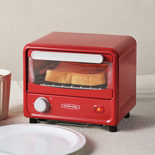 ピア・コローレ ミニオーブントースター(レッド/ホワイト) (PCL-40W_R) 一人暮らし 1枚焼き 小さ目 オーブントースター レトロ おうちカフェ かわいい 小さ目 コンパクト 家電 調理 朝食 ギフト(代引不可)