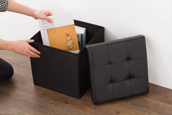 スツール 収納 ワイド 38×60cm ボックス 折りたたみ PVCレザー 折り畳み コンパクト レザー おしゃれ 北欧 収納スツール 収納ボックス 椅子 イス チェア いす オットマン ホワイト ブラック ブラウン