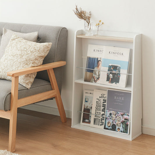 ヴィンテージ調 マガジンラック 奥行き16cm ディスプレイラック 薄型 本棚 雑誌立て ラック 収納ラック 収納 棚 絵本棚 書棚