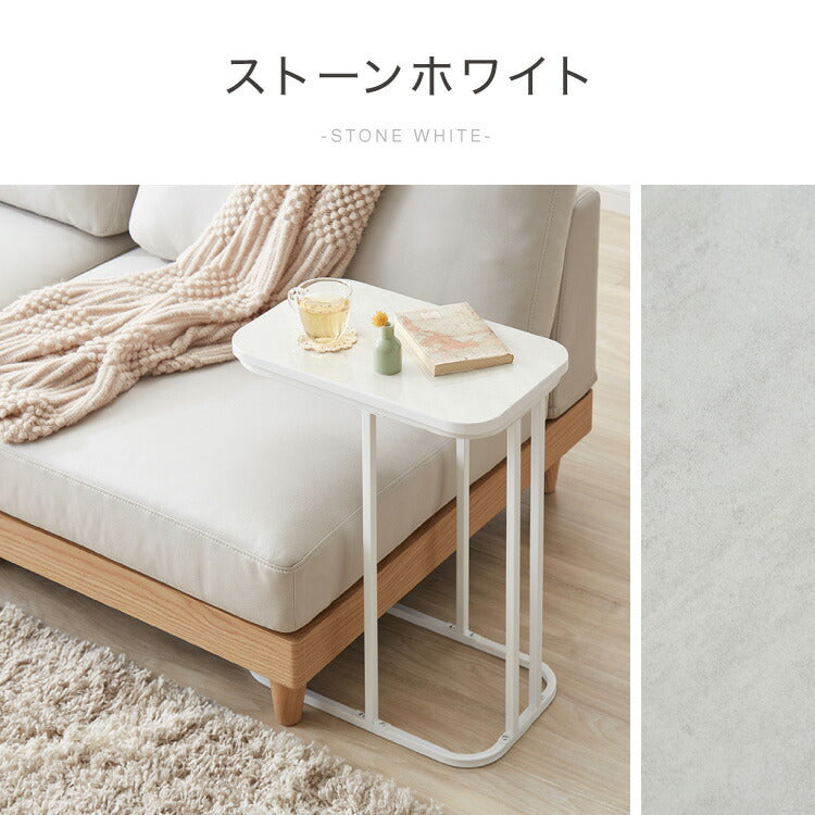 サイドテーブル スクエア 幅40cm 大理石風 鏡面 長方形 テーブル ミニテーブル ベッドサイド ナイトテーブル 棚 コの字型 ソファ横 韓国インテリア ベッド ソファ ベッドサイド テーブル ソファサイド