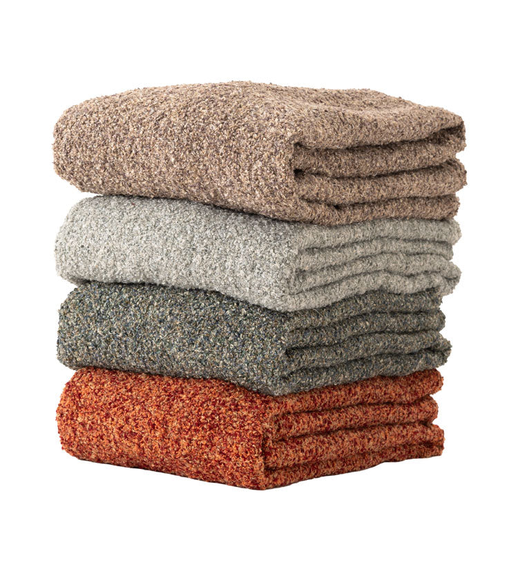 スローケット 薄手 ブランケット 大判 茶色 ブラウン 長方形 おしゃれ ブークレ生地 くすみカラー 寝室 無地 シンプル 四角 リビング もこもこ 北欧 モダン 大きめ ベッド ひざ掛け(代引不可)