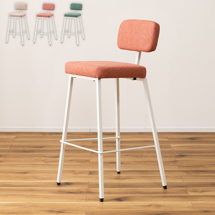チェア カウンターチェア チェアー 椅子 イス いす 北欧 おしゃれ フットレスト ダイニングチェア レッド ベージュ グリーン かわいい アームレス 肘なし 背もたれ 布地 ファブリック(代引不可)