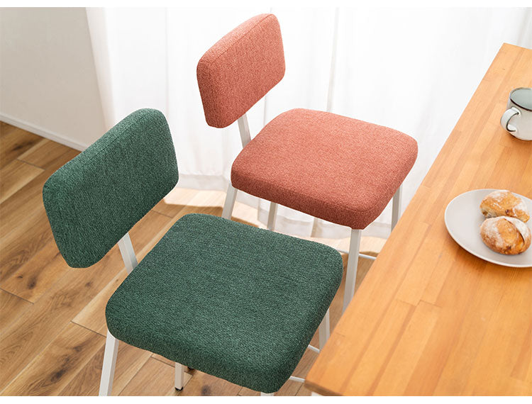 チェア カウンターチェア チェアー 椅子 イス いす 北欧 おしゃれ フットレスト ダイニングチェア レッド ベージュ グリーン かわいい アームレス 肘なし 背もたれ 布地 ファブリック(代引不可)