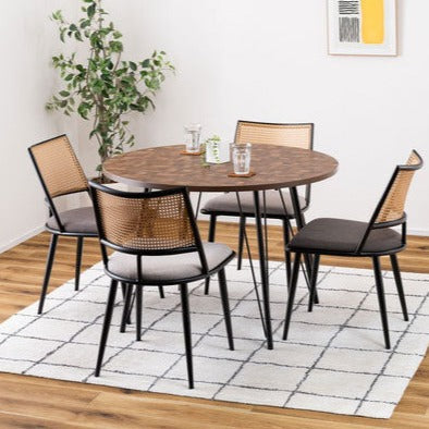 ダイニングテーブル ダイニングテーブル 105×105 高さ72cm 幅105cm 奥行60cm スチール おしゃれ シンプル 丸 円 まる 円卓 ラウンド 正円 ミックス インテリア 省スペース コンパクト(代引不可)