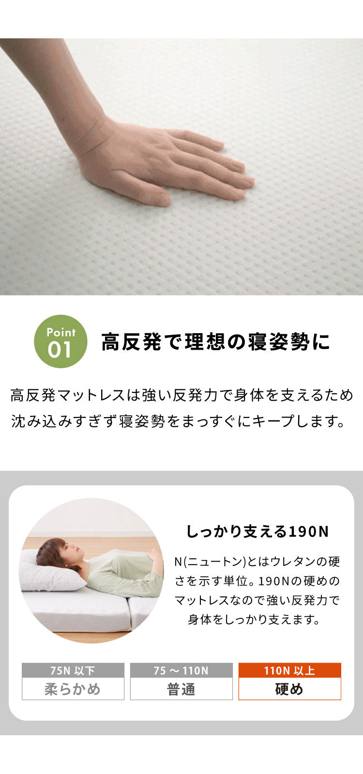 マットレス 折りたたみ 高反発 キング 3つ折り 厚さ10cm 炭入り リバーシブル 体圧分散 通気 洗える メッシュ生地 三つ折り 190N ごろ寝 敷布団 折り畳み 高反発マットレス ベッドマットレス 車中泊
