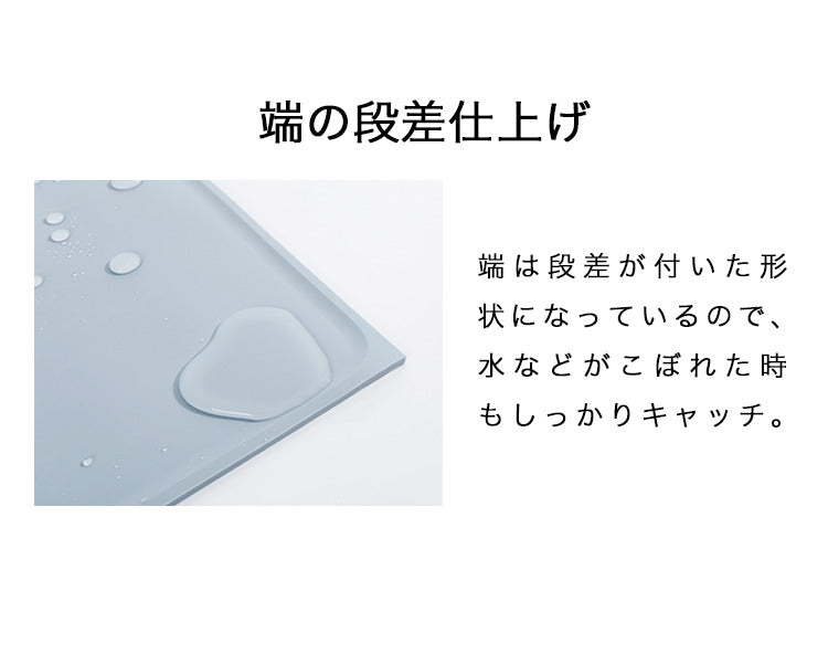 ペットマット 滑らない 防水 撥水 シリコン 滑り止め 幅46cm ブルー グレー ホワイト 洗える かわいい シンプル ランチョンマット フードマット ランチマット ペット用マット シリコンマット 食事マット 傷防止 汚れ防止 ペット用