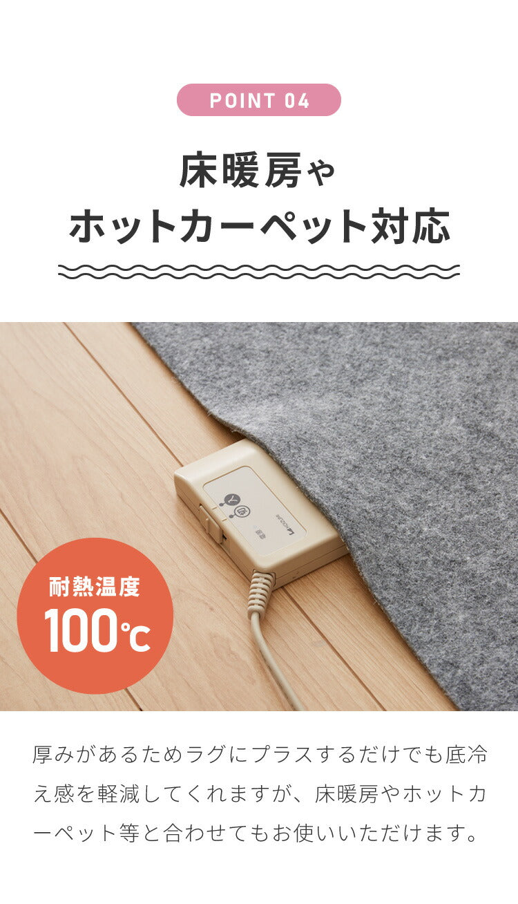 ラグ 下敷き 厚手 洗える 180×240cm 6mm 防音 床暖房対応 滑り止め 耐熱 カットOK ホットカーペット対応 シンプル 無地 モダン 一人暮らし カーペット ラグマット マット オールシーズン 遮音 子供 リビング