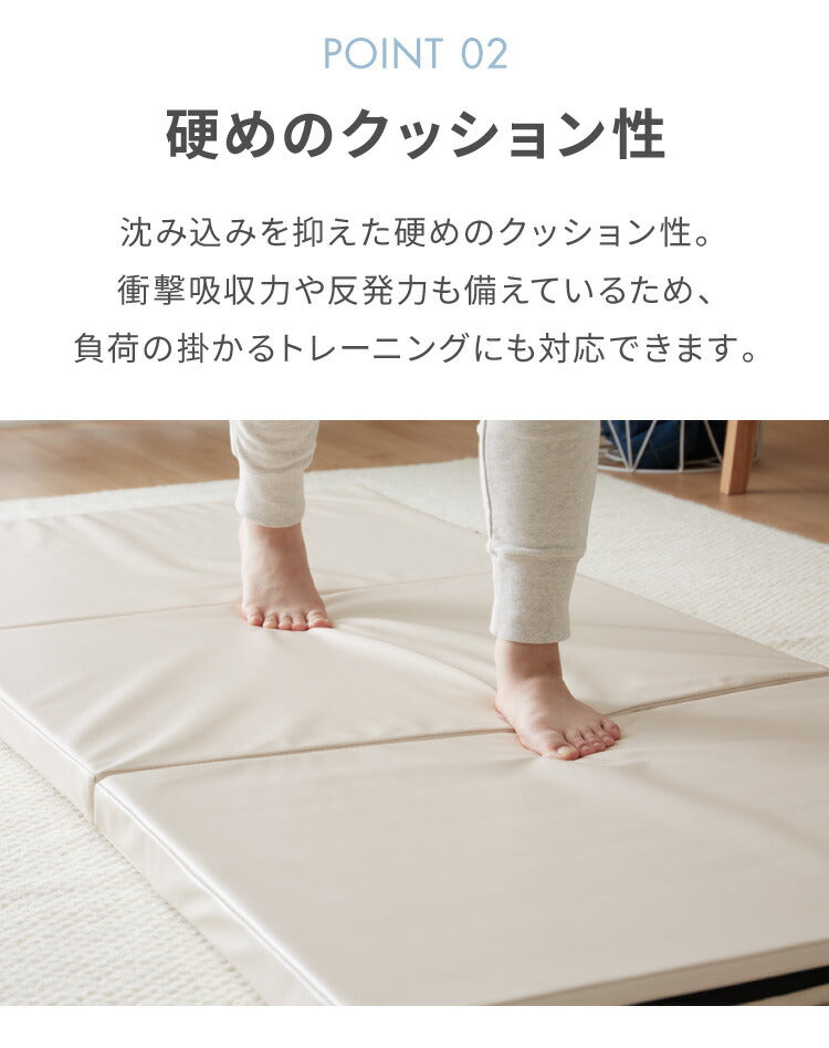 ストレッチマット 厚手 折りたたみ コンパクト 幅80cm 50mm 厚手 滑り止め PUレザー 持ち手付き 幅広 極厚 大判 衝撃吸収 トレーニングマット マット ヨガ スポーツマット 体操 ピラティス ストレッチ 筋トレ エクササイズ