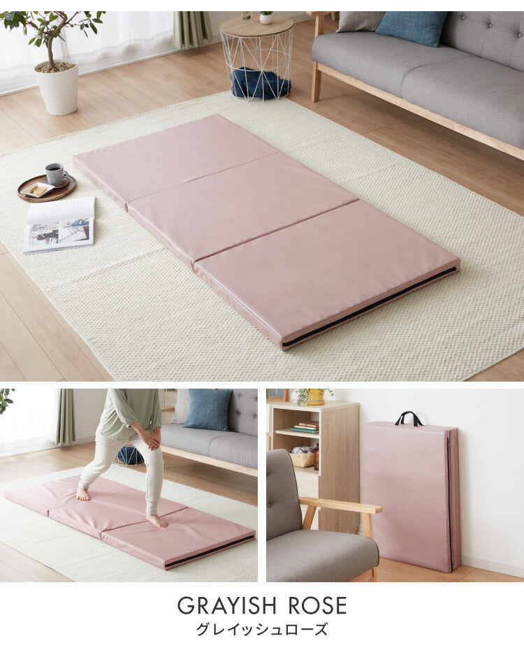 ストレッチマット 厚手 折りたたみ コンパクト 幅80cm 50mm 厚手 滑り止め PUレザー 持ち手付き 幅広 極厚 大判 衝撃吸収 トレーニングマット マット ヨガ スポーツマット 体操 ピラティス ストレッチ 筋トレ エクササイズ