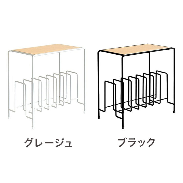 rootis 日本製 サイドテーブルwithマガジンラック 完成品 スチール 天然木 棚付き サイドテーブル マガジンラック ソファテーブル ナイトテーブル おしゃれ(代引不可)