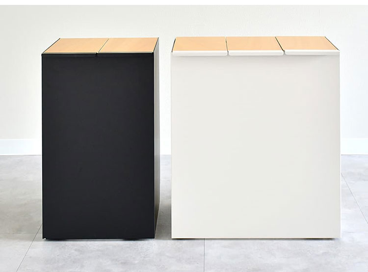 rootis 日本製 隠せるデザインゴミ箱 ダストボックス 15L×3分別 幅45cm 隠しキャスター 天然木 蓋付き スリム ダストボックス ゴミ箱 45リットル 45L おしゃれ(代引不可)