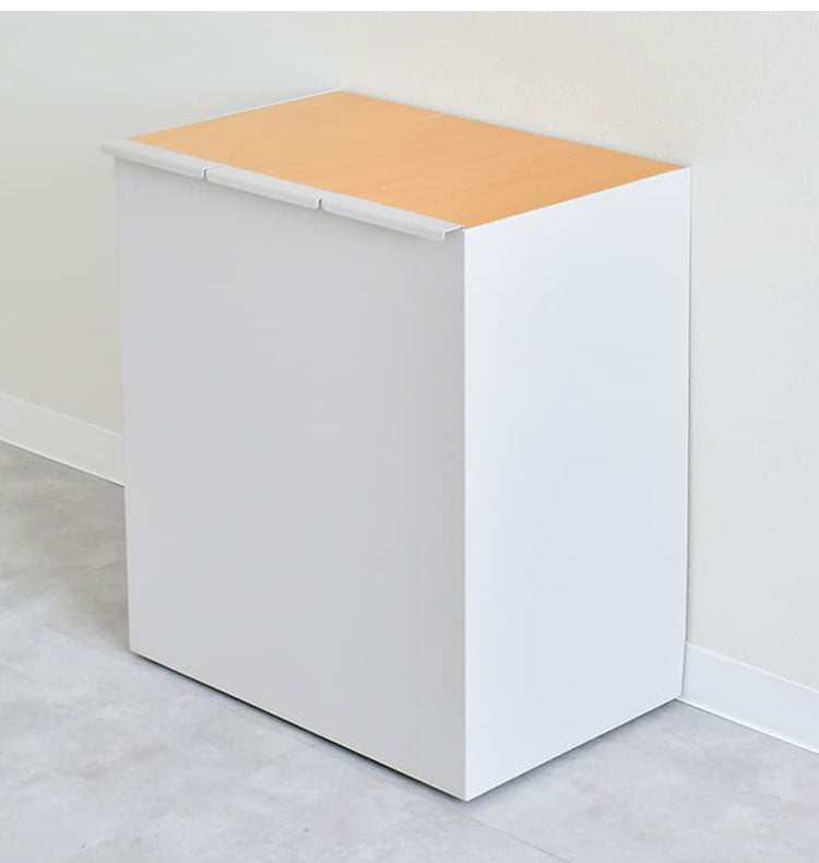 rootis 日本製 隠せるデザインゴミ箱 ダストボックス 15L×3分別 幅45cm 隠しキャスター 天然木 蓋付き スリム ダストボックス ゴミ箱 45リットル 45L おしゃれ(代引不可)