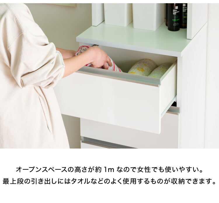 ランドリーチェスト ハイタイプ 幅40cm 高さ180cm 奥行40cm 【国産 大川家具 完成品】 ランドリー収納 ランドリーボックス サニタリーラック サニタリーチェスト(代引不可)