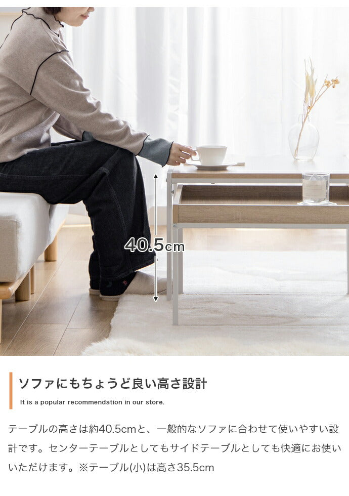 ネストテーブル 2点セット 木目調 大理石調 ローテーブル サイドテーブル 収納付き トレーテーブル 正方形 伸縮 センターテーブル 北欧 おしゃれ(代引不可)