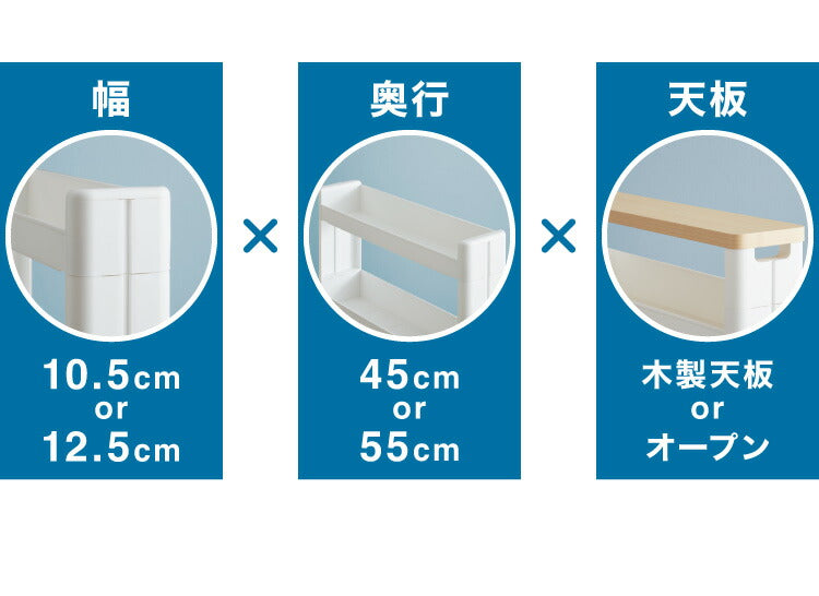 【すきま収納】 幅12.5cm スマートワゴン Fit 45 3段 かんたん組立式 コロ付き 隙間に収まる 不動技研 キャスター付き リビング 壁面収納 アイデア収納 日本製 不動技研