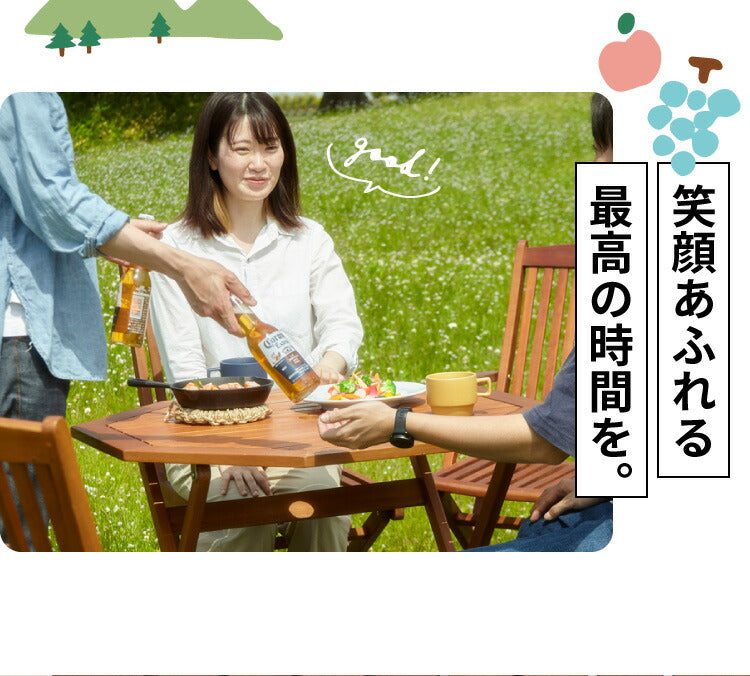 ガーデンテーブル 八角テーブル 110 単品 庭 折りたたみ ガーデンファニチャーセット ガーデンテーブル 雨ざらし おしゃれ ガーデニング テラス アウトドア バルコニー 木製 アカシア(代引不可)