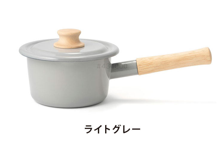富士ホーロー コットン ホーロー ミルクパン 14cm 両口 フタ付き ガス火・IH対応 片手鍋 ホーロー鍋 離乳食作り くすみカラー かわいい 可愛い 琺瑯 ほうろう ホーロー FUJIHORO Cotton CTN-14M