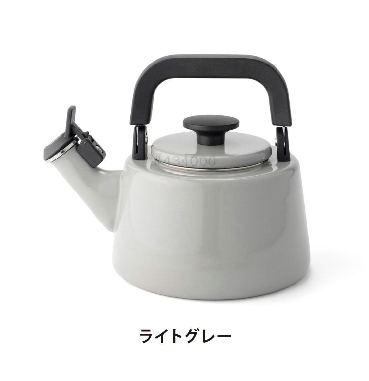 富士ホーロー コットン ホーロー 笛吹きケトル 2.1L ガス火・IH対応 やかん 湯沸かし ポット 笛吹ケトル くすみカラー かわいい 可愛い 琺瑯 ほうろう ホーロー FUJIHORO Cotton CTN-2.1WK