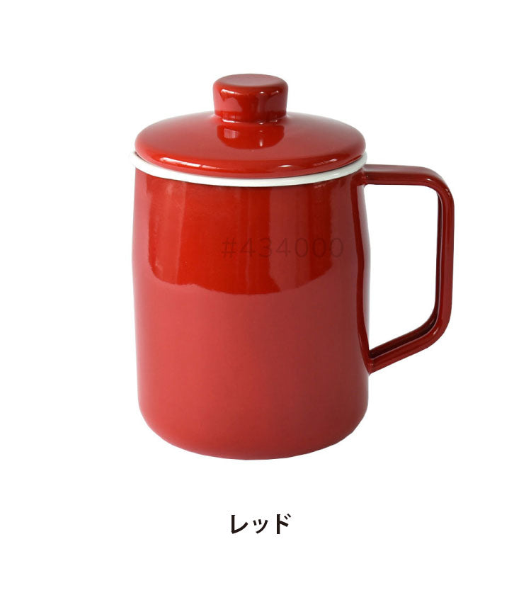 富士ホーロー フィルト オイルポット 1.0L 注ぎ口付き 油こし器 フィルター オイルポット 1L 1リットル 油入れ 油ポット ミニ 揚げ物 天ぷら 琺瑯 ほうろう ホーロー FUJIHORO Filto OP-1.0L