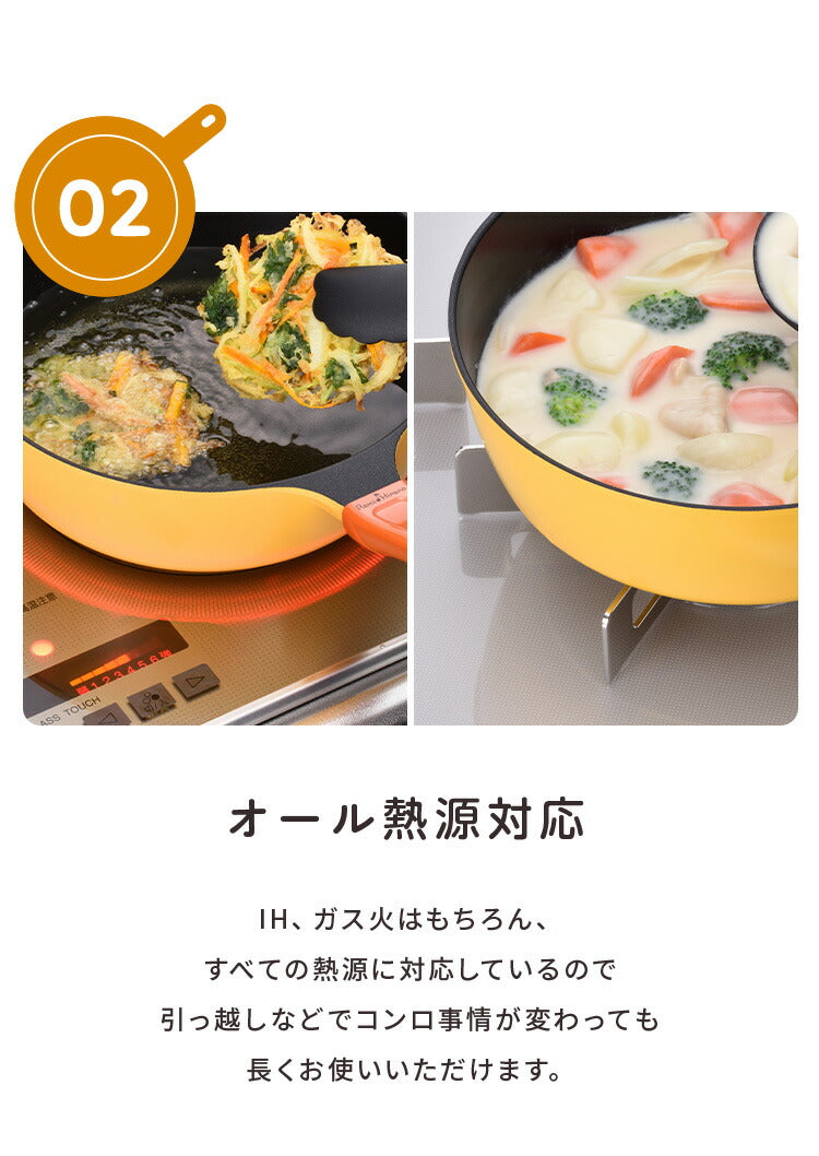 レミパンセット 24cm ノッポ蒸し台付き レミパン 平野レミ ガラス蓋付き ガス火・IH対応 片手鍋 蒸し器 レミ・ヒラノ REMIPAN イエロー ブラウン プレゼント ギフト