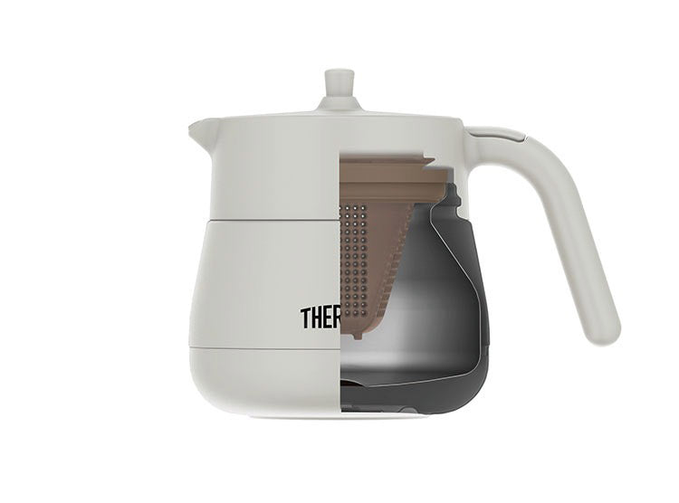 サーモス 真空断熱ティーポット 450ml 保冷 保温 茶こし付き 卓上ポット TTE-450 保温ポット 保冷ポット 結露しにくい ピッチャー 急須 魔法びん ライトグレー ベージュ ブラウン THERMOS