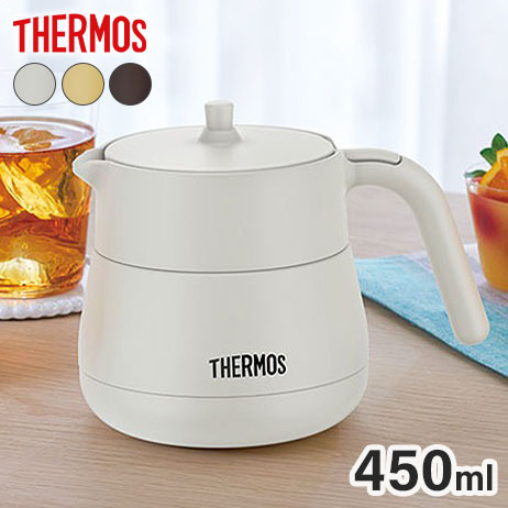 サーモス 真空断熱ティーポット 450ml 保冷 保温 茶こし付き 卓上ポット TTE-450 保温ポット 保冷ポット 結露しにくい ピッチャー 急須 魔法びん ライトグレー ベージュ ブラウン THERMOS