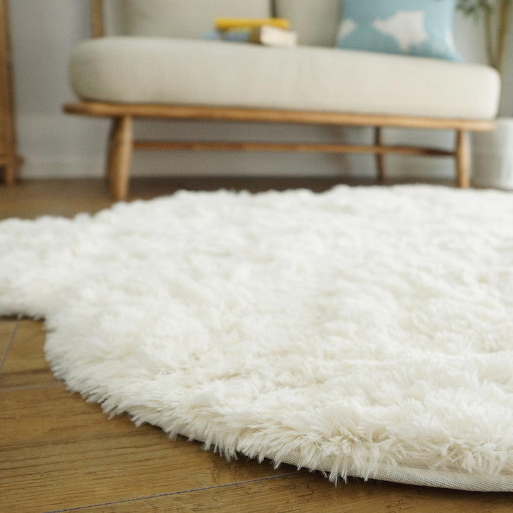 ラグ ラグマット ラグカーペット 絨毯 雲形ロングシャギー ウレタン 130x170cm 手洗い 耐熱 床暖房 ホットカーペット 対応(代引不可)