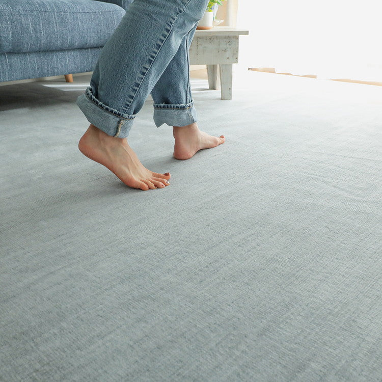 日本製 抗菌 防臭 ラグマット 352×352cm カーペット 大判 ジューバ 薄手 フリーカットタイプ カットパイル さらさら 無地(代引不可)