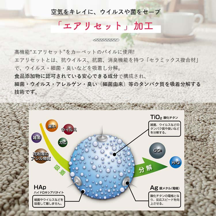 日本製 抗菌 防臭 ラグマット 130×190cm ニット風 編み模様 消臭 洗濯機 洗える ウォッシャブル アーズ防ダニ 花粉(代引不可)