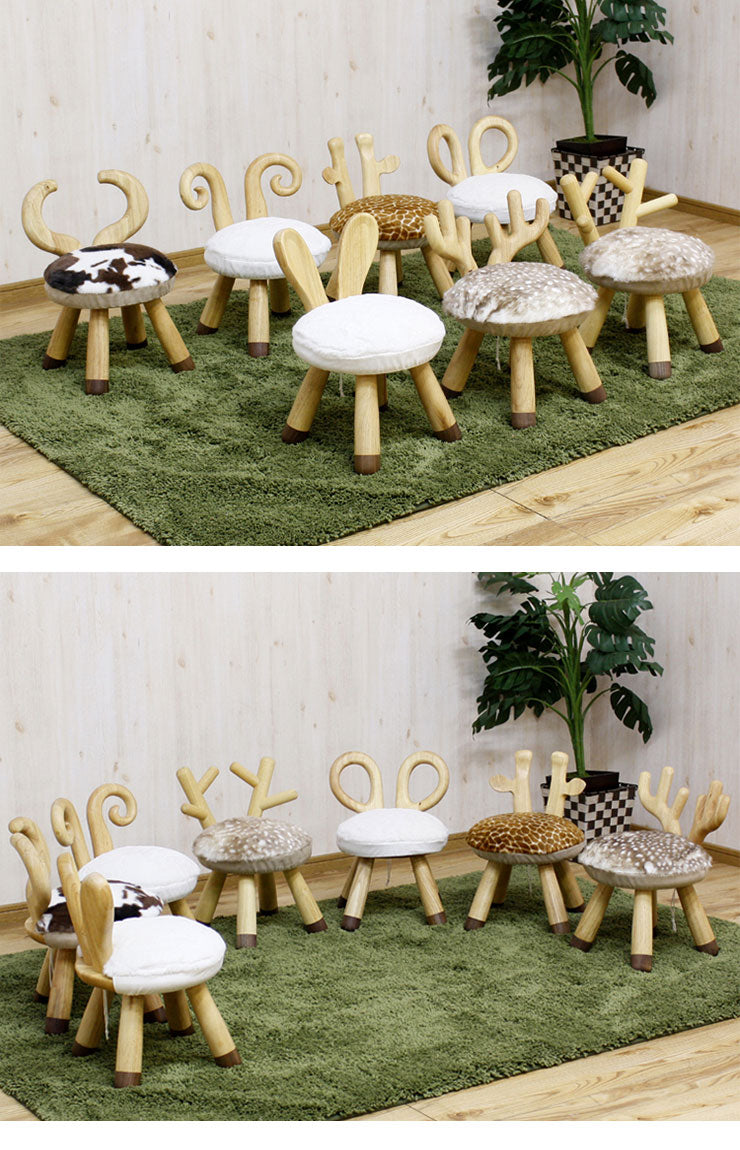 アニマルチェアー 幅28cm キリン ねずみ バンビ トナカイ うさぎ ひつじ うし かわいい おしゃれ 癒し 子供 プレゼント 誕生日(代引不可)