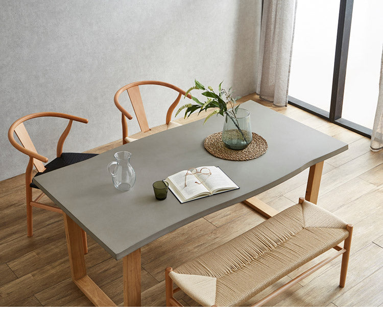 コンクリート調 ダイニングテーブル 180cm グレー天板 台形脚 ウレタン塗装 食卓テーブル 机 ダイニング 北欧 モダン シンプル ナチュラル おしゃれ(代引不可)
