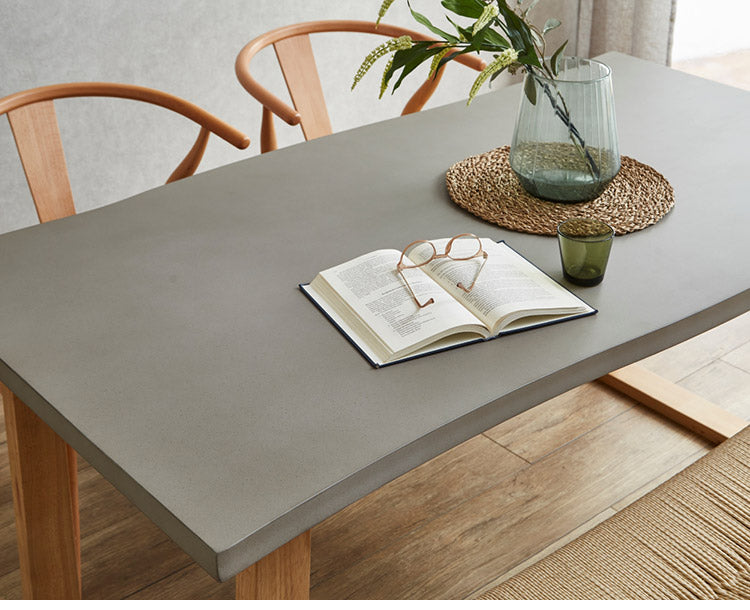 コンクリート調 ダイニングテーブル 180cm グレー天板 台形脚 ウレタン塗装 食卓テーブル 机 ダイニング 北欧 モダン シンプル ナチュラル おしゃれ(代引不可)