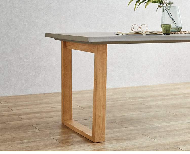 コンクリート調 ダイニングテーブル 180cm グレー天板 台形脚 ウレタン塗装 食卓テーブル 机 ダイニング 北欧 モダン シンプル ナチュラル おしゃれ(代引不可)