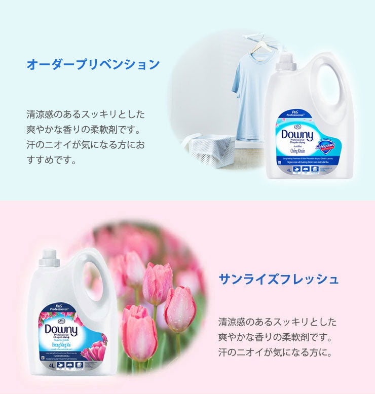 ダウニー 柔軟剤 4L×3本セット 濃縮タイプ 4000ml アジアンダウニー Downy 4L サンライズフレッシュ ミスティーク パッション 衣料用柔軟剤 ベトナムダウニー