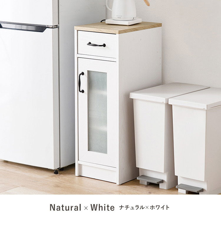 カントリー調 キッチンラック 幅30 スリム 隙間収納 すき間収納 扉収納 キャビネット 食器棚 可愛い かわいい 北欧 おしゃれ アンティーク調 キッチン収納 棚 ラック レンジ台 レンジボード(代引不可)