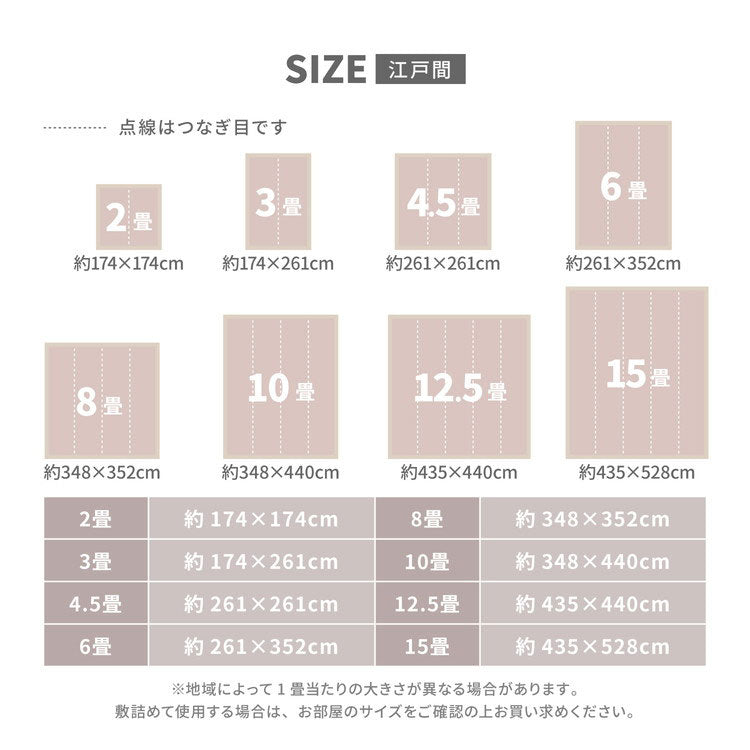 大人かわいい 洗える い草風カーペット パスラッシュ PP 江戸間6畳 261×352 花ござ 洗えるラグ 柄上敷き PP素材で水に強い 屋内 屋外 レジャーシート おしゃれ(代引不可)