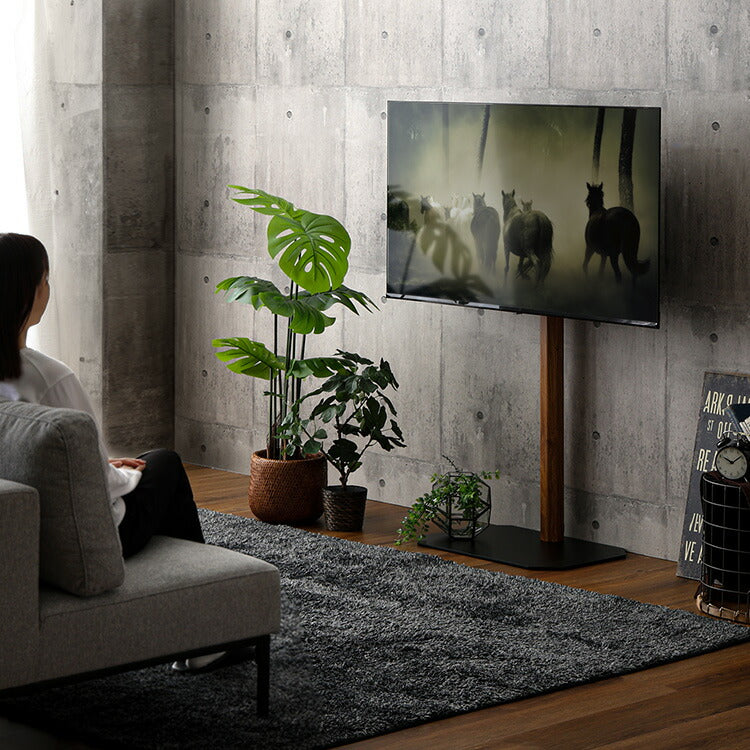 テレビスタンド ハイタイプ ハードディスクホルダー セット ヴィンテージ 八角 スタイリッシュ スイング 角度調整 高さ調整 スチール 木目調 コーナー スタンド TVスタンド シンプル コード隠し(代引不可)