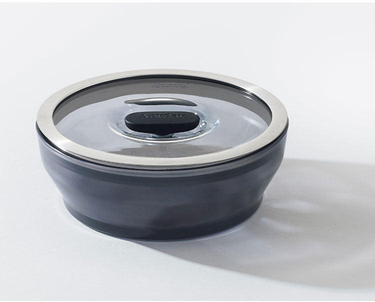 MEYER マイヤー Anyday 浅型ディッシュ 18cm 1.2L 電子レンジ対応 調理器 食洗機対応 耐熱ガラス ブラック エニディ ANY-SD18BK 電子レンジ用調理器具 レンジ用調理器 電子レンジ用蒸し器 1~2人分